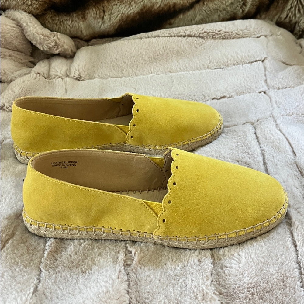 Talbots Izzy Scallop Marigold Suede Espadrilles New - 8.5 - Picture 5 of 11
